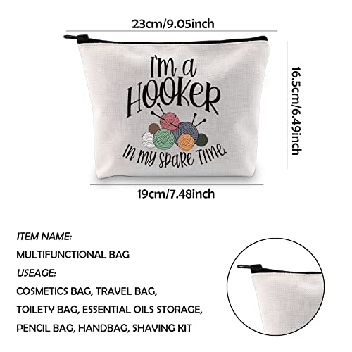 WCGXKO spare time Crochet Lover Gift Zipper Pouch Makeup Bag