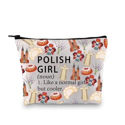 Poland Makeup Bag - Cotton & Linen Travel Pouch for Cosmetics