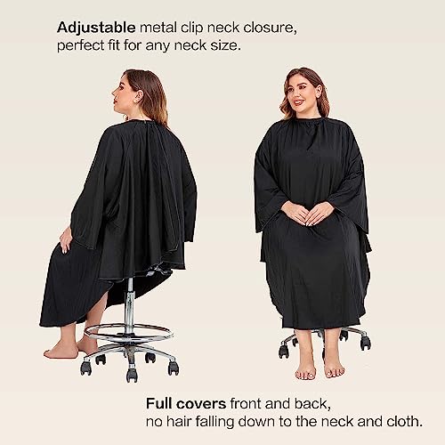 PERFEHAIR Professional Salon Hair Cutting Cape with Sleeves - Black