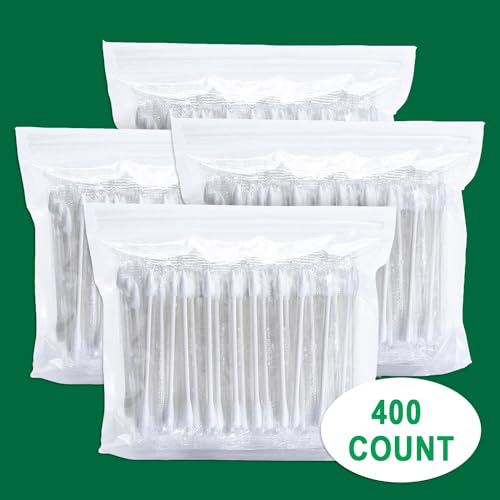 HQSLsund Individually Wrapped Cotton Swabs - 400 Pack White Double-Tipped