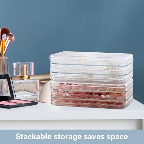 Hiyoo 2 Set Tri-Fold Press On Nail Organizer with 60 Tape Strips
