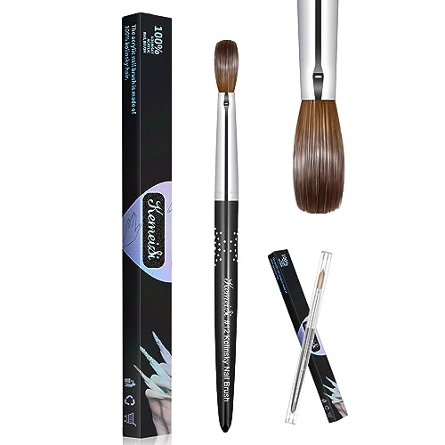 KEMEISI Kolinsky Acrylic Nail Brush #12, Oval Professional Manicure Tool