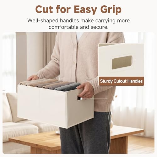 StorageWorks Large Fabric Storage Bins, 2-Pack - Ivory