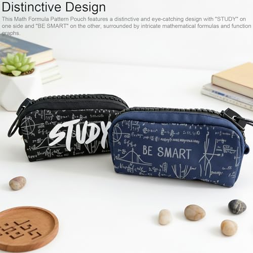 Eagyrosi Math Formula Pattern Pencil Case - Large Capacity Makeup Pouch