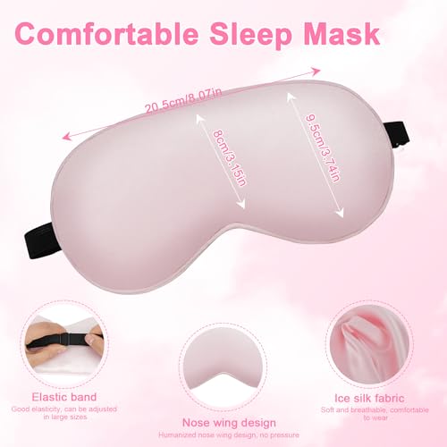 Cavoilu Cooling & Heated Eye Mask - 2 Packs (Black & Pink) for Sleep