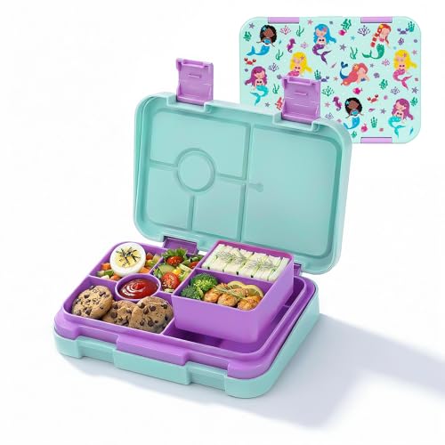 Bento Lunch Box with 5/6 Compartments, BPA Free & Dishwasher Safe