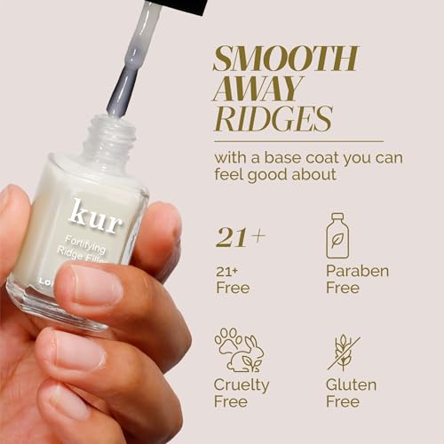 LONDONTOWN kur Nail Ridge Filler - Smoother - Strengthener - Filler for Damaged Uneven Nails - Fortifying, Self Leveling Base, Vegan, Cruelty Free, Paraben Free, 0.4 fl oz