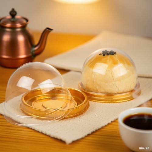 EchoDone Clear Plastic Mini Cupcake Boxes - 50 Pack Dome Containers