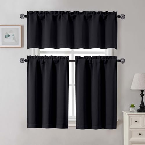 Gwine Blackout Curtains 30" x 30" - Light Blocking Kitchen & Bathroom Set