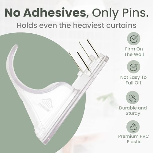 Heavy Duty Wall-Mount Curtain Rod Holders (8 Pack) - No Adhesive, 5X Stronger, Fits 1.25" Rods