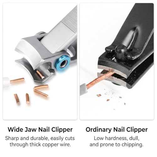 Groiha Wide Jaw Nail Clippers for Thick Nails - Ergonomic Heavy Duty Design
