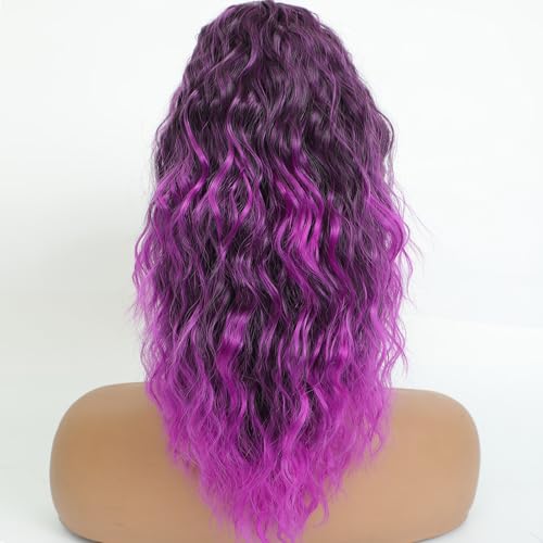 Ombre Purple 16 Inch Wavy Claw Clip Ponytail Extension for Long Hair