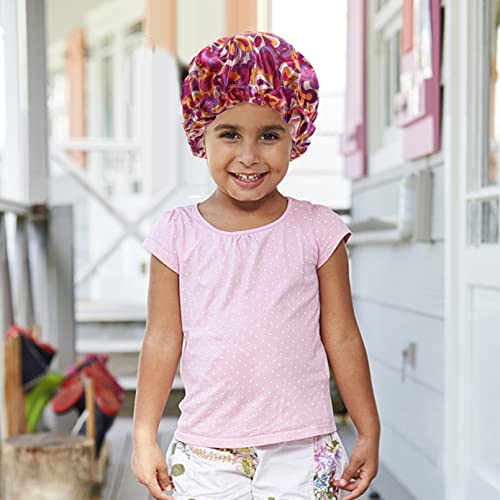 CACASO Kids Satin Bonnet 4-Pack Double Layer Reversible C-Hawaii