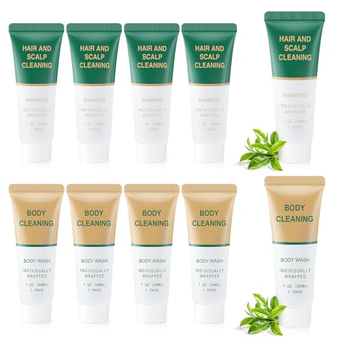 Travel Size Shampoo and Body Wash Set - 1 oz Bottles (20 Pack)