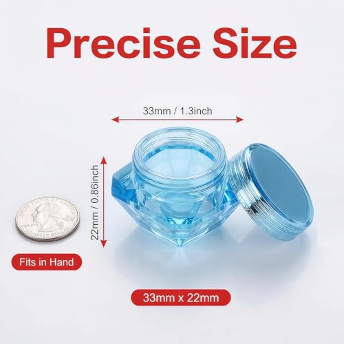 24 Pcs Diamond-Shaped Travel Cosmetic Sample Bottles 5g/5ml - Empty Plastic Containers for Makeup & Skincare