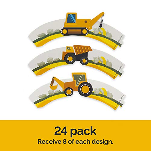 Construction Birthday Party Cupcake Wrappers - Set of 24