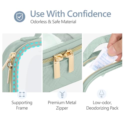 PACKISM TSA Approved Clear Makeup Bag Set - 2 Sizes in Laurel Green