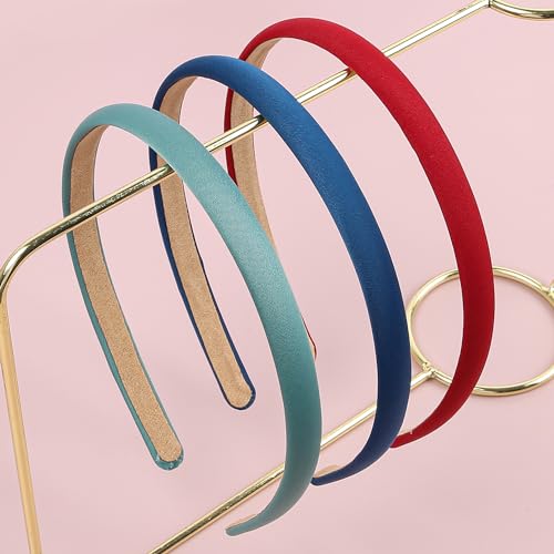 XIMA 10mm Solid Color Fabric Headbands - 12 Pack for Women & Girls