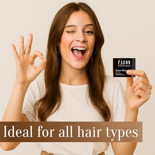Facón Professional Hair Razor Blades - 10 Count Premium Stainless Steel