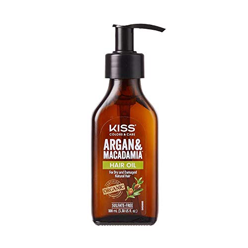 Kiss Argan & Macadamia Hair Oil Serum 3.38 fl oz - Nourishing Repair & Volumizing