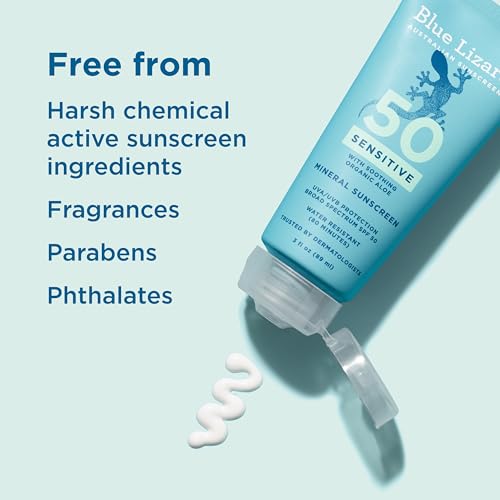 Blue Lizard Sensitive Mineral Sunscreen SPF 50+ - 3 oz Tube