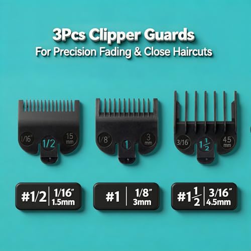 Wahl Clipper Guards Set - 3 Piece Replacement Compatible with Most Models