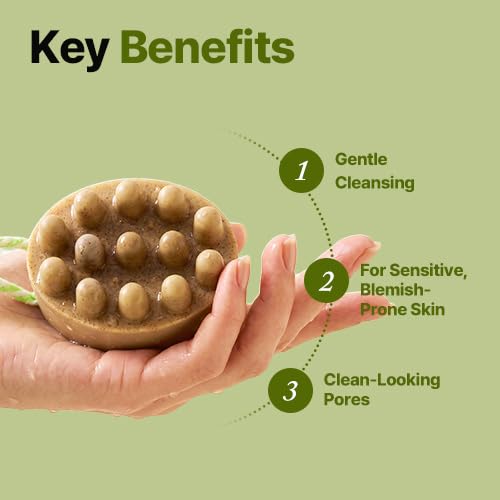 K-Beauty Lemon Facial Cleansing Bar for Oily & Sensitive Skin - Natural Korean Handmade Soap