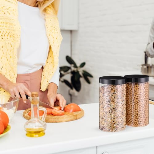 Patelai 32 oz Wide Mouth Plastic Jars with Airtight Lids - 4 Pack