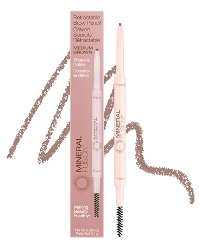 Mineral Fusion Retractable Brow Pencil - Medium Brown, Long-Lasting Color