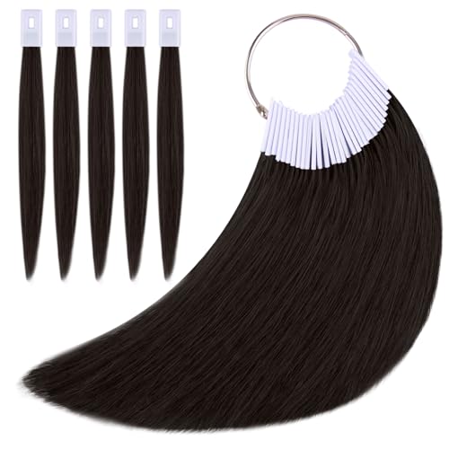 Noverlife 30PCS Human Hair Color Swatches - Black Hair Testing Sample Ring