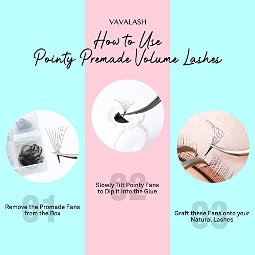 VAVALASH 14D Premade Volume Lash Fans - 600 Loose Fans 0.05 D Curl Mixed