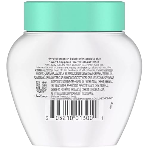 POND'S Cold Cream Make-Up Remover 2-Pack, Unscented, 3.5 Oz Each