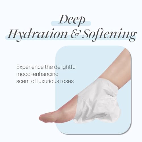 Koelf Rose Petal Satin Heel Mask - 5 Pairs of Moisturizing Socks