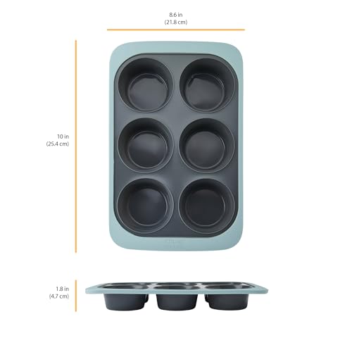 Chicago Metallic Silicone Muffin Pan - 6 Cup Nonstick Bakeware
