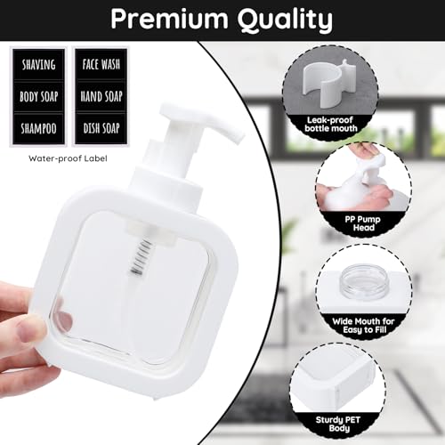 Segbeauty 300ml Foaming Soap Dispenser - 2 Pack Refillable Pump Bottles