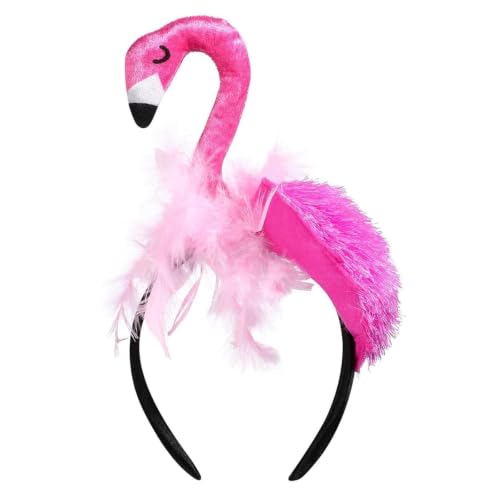 Pink Flamingo Headband Hair Accessory for Tropical Party & Costume - CARMELIT
