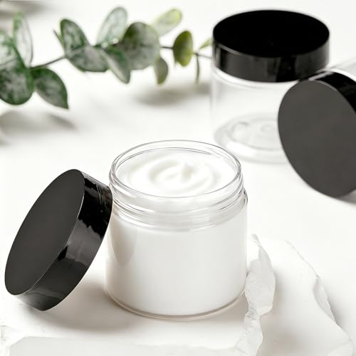 TUZAZO 4 Oz Plastic Container Jars with Lids BPA Free, Empty Round Clear Cosmetic Containers Plastic Slime Jars for Lotion, Cream, Ointments, Body Butter, Makeup, Travel Storage (12 Pack)