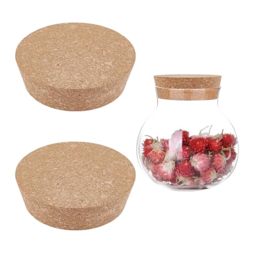 Cork Bottle Stoppers - 2 Large Tapered Cork Lids (3.7-4.3 Inch)