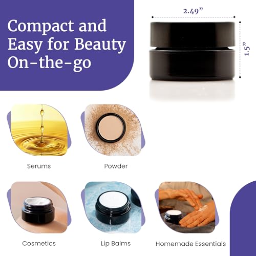 Infinity Jars 50ML UV Glass Cosmetic Jar - Airtight & Leak Proof