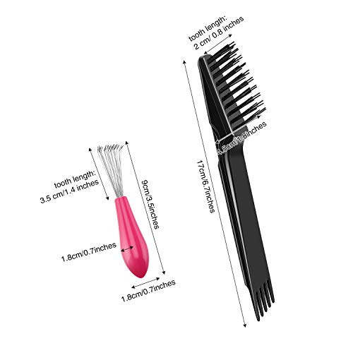 Boao Hair Brush Cleaning Set - 4 Pcs Mini Combs for Home & Salon