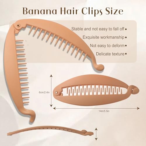 4 PCS Large Banana Hair Clips for Women - No-Slip Design