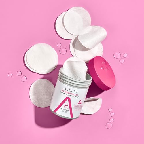 Almay Oil Free Micellar Eye Makeup Remover Pads - 80 Count (Pack of 2)