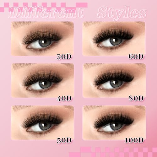 FADLASH 1184Pcs Lash Cluster Kit with Bond, Seal, and Tweezer - D Curl