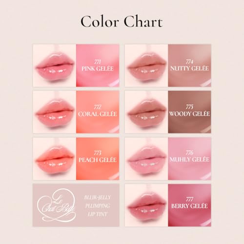 DINTO Blur-Jelly Plumping Lip Tint - Moisturizing Vegan Lip Gloss (Nutty Gelée)