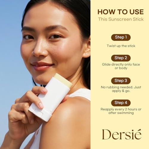 Dersie Zinc Oxide Sunscreen Stick SPF 50 with Tallow for Sensitive Skin
