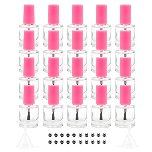 GTHER 8ML Empty Nail Polish Bottles with Brush, Funnel & Mixing Balls (20PCS)