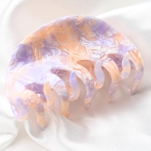 Prettyou 3in Handmade Celluloid French Design Barrettes Hair Claw – Tortoise Shell Hair Clip (Variation H)