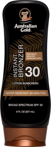 Australian Gold SPF 30 Sunscreen Lotion with Instant Bronzer - Coconut, 8 Fl Oz