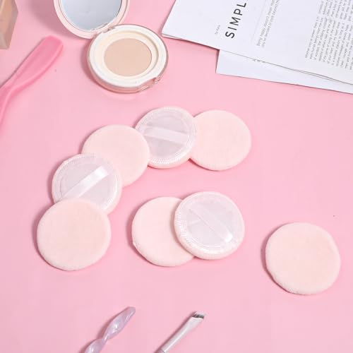 12-Pack Soft Cotton Makeup Powder Pads - 2.36" Round Puffs