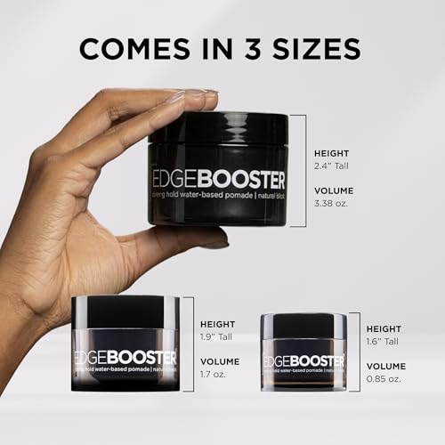 Style Factor EDGE BOOSTER HIDEOUT Pomade - Black Tint, 3.38 oz | Strong Hold & Frizz Control